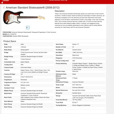 Fender American Standard Stratocaster 2008 - Sunburst image 21