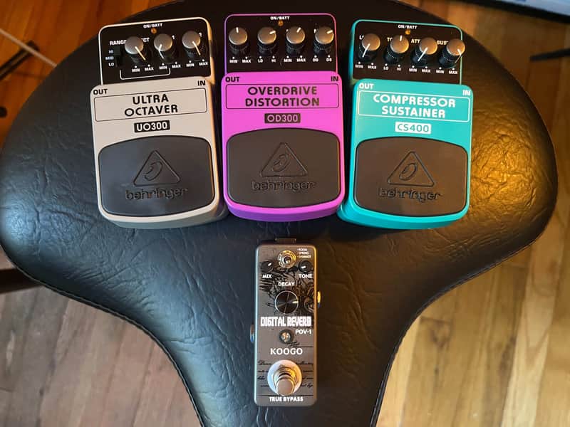 Behringer Pedal Set (OD300 Overdrive, UO300 Octaver, CS400 Compressor, and a Koogo Reverb Pedal) image 1