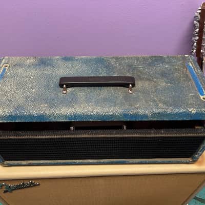 Fender Head Cab Bassman Amp  1961, 62,63  - Blonde / Smurf Blue image 2