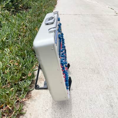 Buchla Tiptop 200t series with BPNYC ZERO Halliburton Eurorack Modular Travel Case SILVER 122hp 9U w/MARF image 5