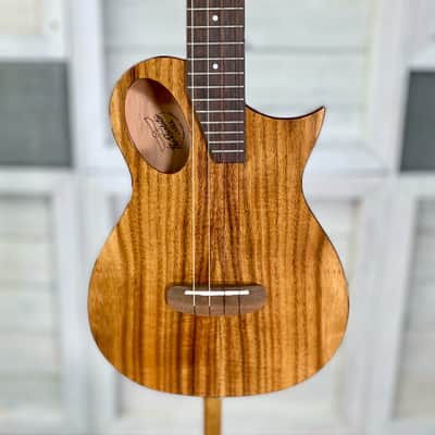 Kala Revelator Night Owl Acacia Electric Acoustic Tenor Ukulele With Bag 2026 - Natural image 3