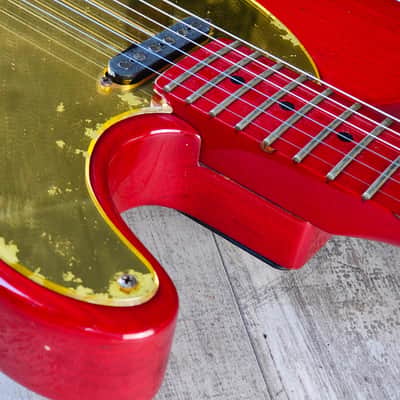 1990 Bill Lawrence Japan BKIM-60G Kaori Model Telecaster (Red/Gold) image 9