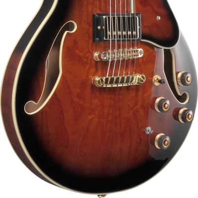 Ibanez AM Artstar 6 String Electric Guitar w/Case - Dark Brown Sunburst (AM153QADBS) image 2