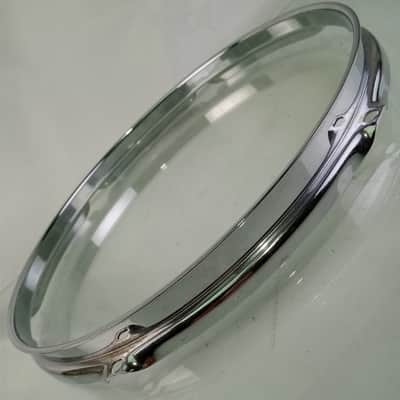 Ludwig 12" 6Lug Chrome-BRASS Tom Drum Rim/Hoop Triple-Flange Vintage 50s COB image 3