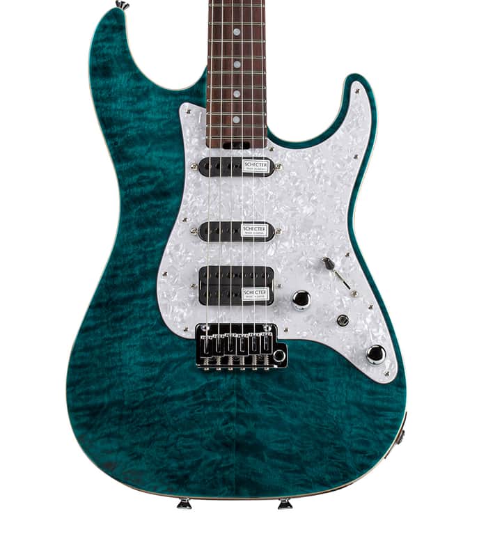 Schecter Japan SD-4-22-VTR Ocean Green Quilted Maple Top Alder