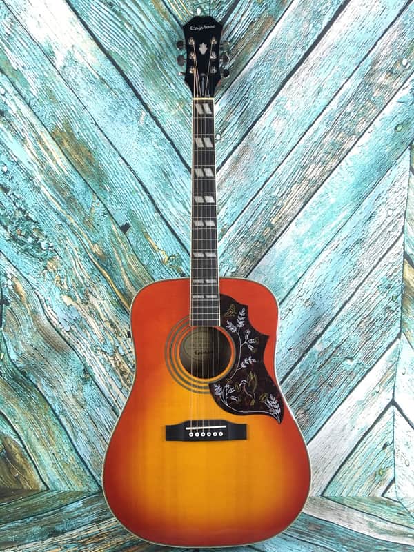 Epiphone Hummingbird Pro Acoustic - Electric Guitar 2015 Heritage Cherry Burst, image 1