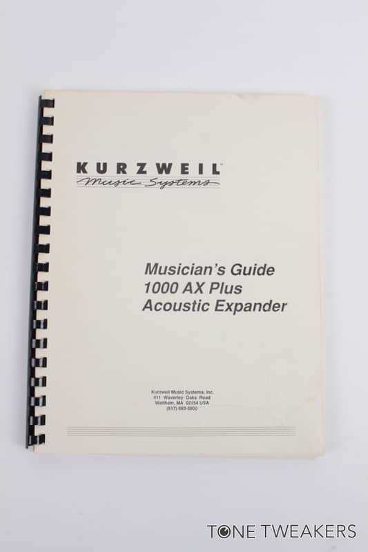 Kurzweil Musicians Guide 1000 AX Plus Acoustic Expander Manual VINTAGE DEALER image 1