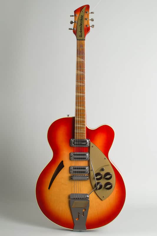 Rickenbacker  Model 375F Semi-Hollow Body Electric Guitar (1961), ser. #AH-580, black tolex hard shell case. image 1