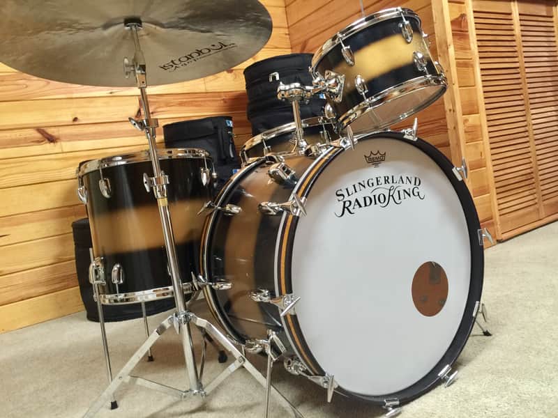 Slingerland Drums Mid 60's Black & Gold Duco image 1