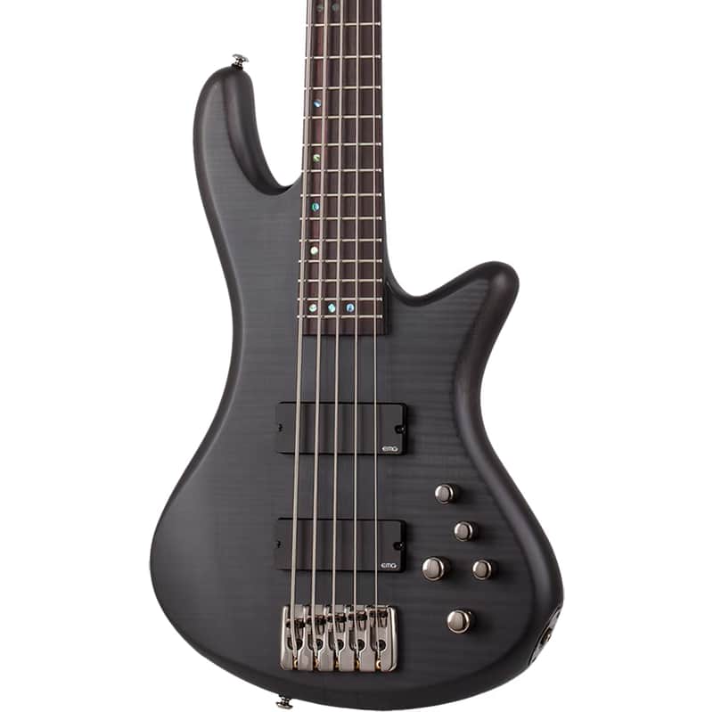 Schecter Stiletto Studio-5 5-String Electric Bass - See-Thru Black Satin image 1