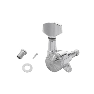 6R Guitar Locking Tuners Handed Lock String Tuning Key Pegs Machine Heads for Folk Style Electric Acoustic Guitars (Chrome） image 2