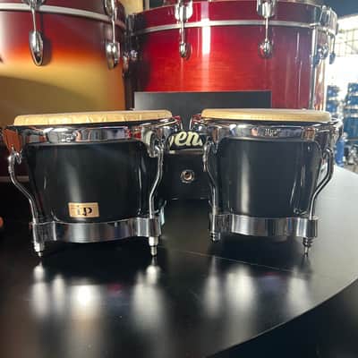 L.P. Latin Percussion Black Fiberglass Bongos w/Deluxe Case image 6