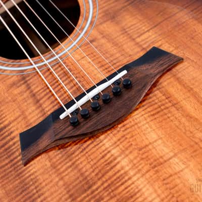 2022 Taylor Custom Grand Auditorium Acoustic Electric Guitar Flame Koa w/ Florentine Cutaway, Short Scale image 8