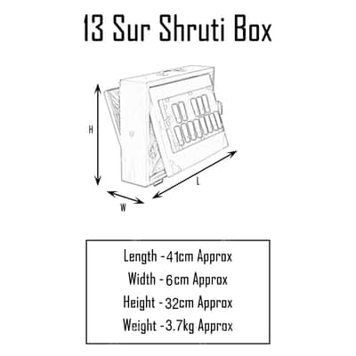 Handmade Shruti Box Big Size  Professional Sound  Sur Peti Sheesham Wood 13 Notes Natural image 3