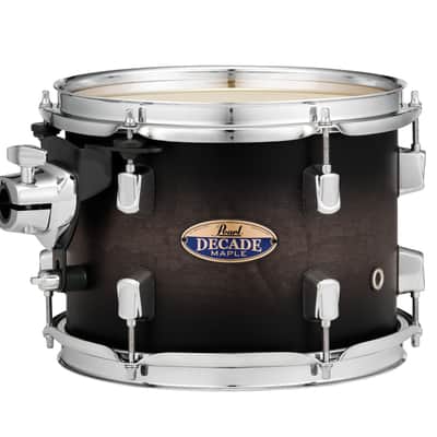 Pearl Decade Maple 12x8" Satin Black Burst Lacquer #262 Rack Tom Tom Drum w/Opti-Loc Mount | WorldShip | NEW | Authorized Dealer image 1