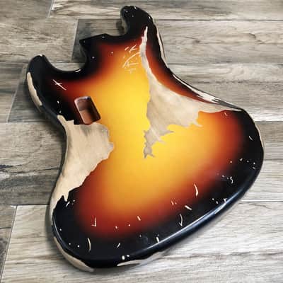 Made to Order - FRANCHIN Uranius bass body JACO PASTORIUS REPLICA Relic Aged Sunburst 100% Nitro Lacquer Alder Jazz-Bass Style Made in Italy image 3