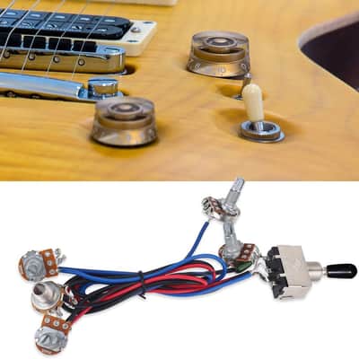Prewired Wiring Harness Kit 500K Pots 3 Way 2V2T Control Knobs Wiring Harness Kit for Electirc Guitar Bass image 7