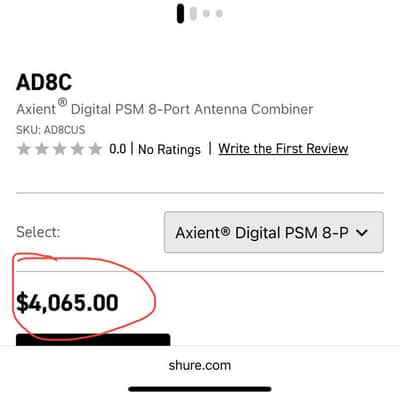Shure AD8C – Axient Digital PSM Antenna Combiner (470–960 MHz), worldwide shipping image 19