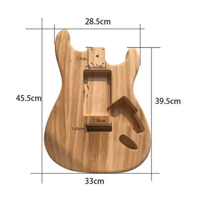 Unfinished DIY Strat-Style Guitar Body – Soft Maple Wood, Pre-Drilled, Ready for Custom Build image 3