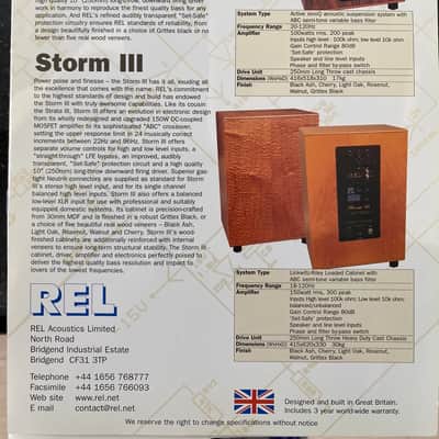 REL Strata III Powered Subwoofer, 100w., 20-200Htz. 2005-2010 - Rosewood image 5