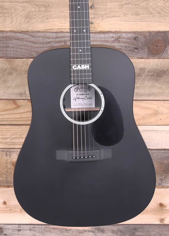 Martin DX Johnny Cash Acoustic/Electric Guitar Black w/ Gigbag image 1