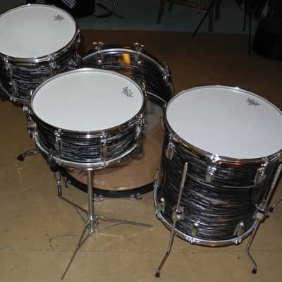 Vintage Ludwig Black Oyster Pearl Drum Set w/ Snare! 60's Ringo Kit! Brooklyn NY image 2