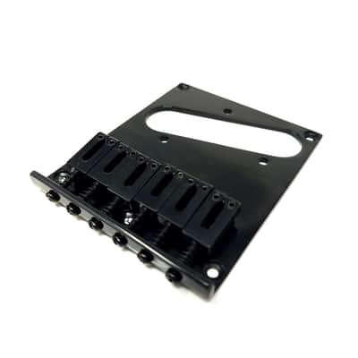 Brio Telecaster Left Handed 6 modern saddle Tele Bridge - Black image 1