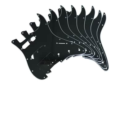 Electric Guitar Pickguard 3 Ply 11 holes 2 Single Pickup 1 Humbucker Pickup SSH Compatible with Strat Style Modern Guitar Parts Replacement(Black) image 5