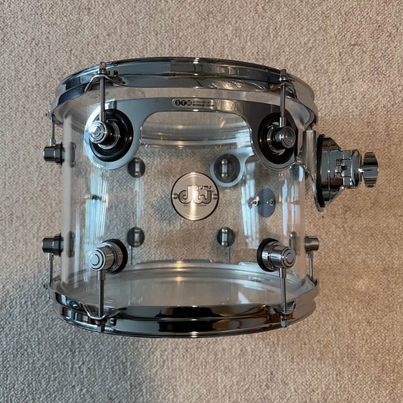 DW Acrylic Design Series Drum 12" x 9" Tom - Clear - RARE image 1
