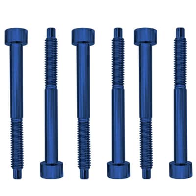 Genuine Floyd Rose FROSLSBLP Stainless Steel String Lock Screws, Blue, Set of 6 image 1