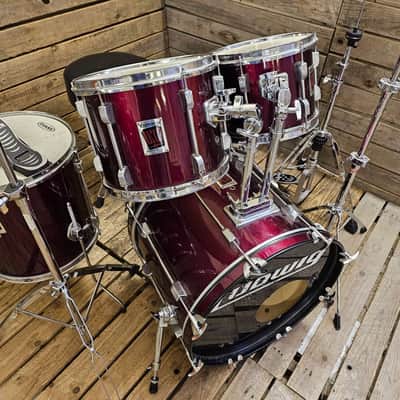 Ludwig Rocker Vintage Drum Kit, Red Inc Chad Smith Snare USED! RKCKK051124 image 4