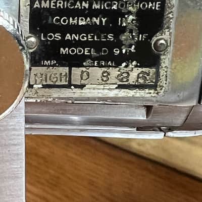 1940's era AMERICAN D9T Dynamic dual-element Microphone w/stand & cable image 8