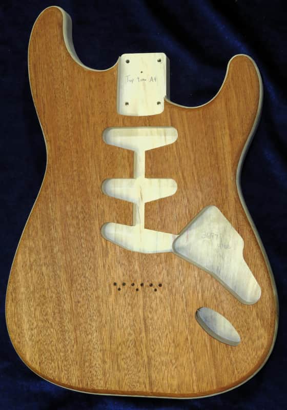 Mahogany Top / Aged Aspen Strat body Standard Hardtail 4lbs #3697 **IMPORTS INCLUDED image 1