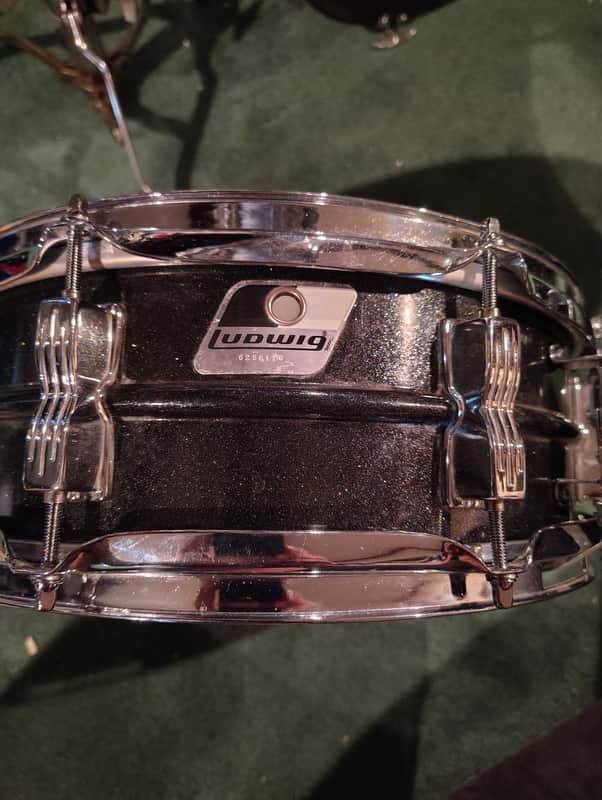 Ludwig LM404 Acrolite 5x14" 8-Lug Aluminum Snare Drum with Black/White Badge 1994 - 2012 - Black Galaxy image 1