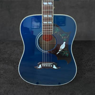 Gibson Custom Shop Dove Quilt Acoustic-Electric Guitar – Viper Blue image 9