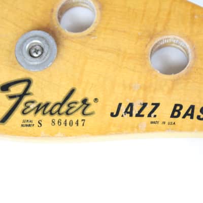 1978 Vintage Fender Jazz Bass Maple NECK Original 1970's 3-Bolt Guitar image 10
