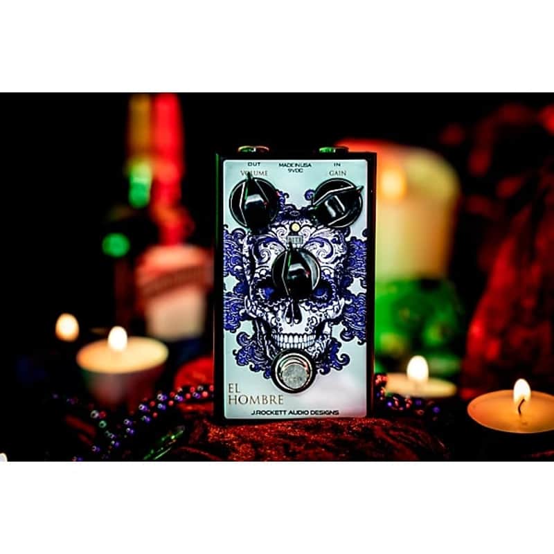 J.Rockett  Audio Designs EL Hombre Overdrive Effects Pedal New - SILVER , PURPLE , & WHITE image 1