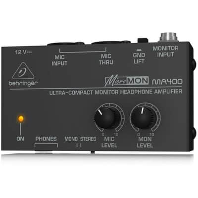Behringer Micromon MA400 Ultra-Compact Monitor Headphone Amplifier, Bundle with TAPH100 Studio Monitor Headphones image 1