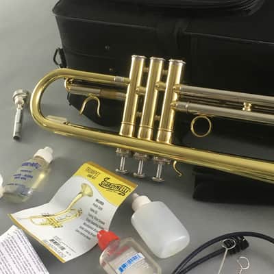 Jean Paul Brass Trumpet Band Orchestra Musical Instrument Original Case Extras Cleaning Kit image 10