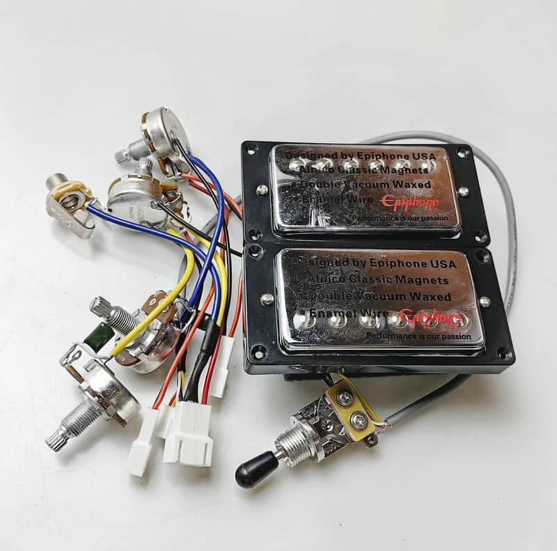 Epiphone Guitar Humbucker Pickups Set with Wiring Harness Kit image 1