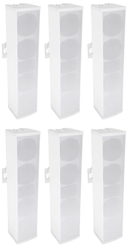 (6) Rockville WET ARRAY 100 White 100w Wall Mount Array 70V Commercial Speakers image 1