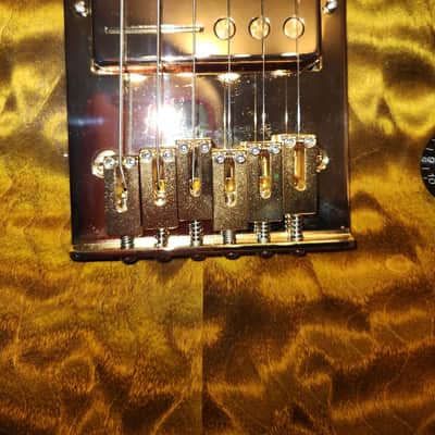Tigers Eye Custom Crafted Slash Pro Hums Neck Railhammer Vintage on Bridge image 9
