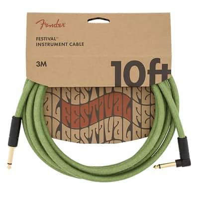 Fender Festival Straight / Angled TS Hemp Instrument Cable - 10'