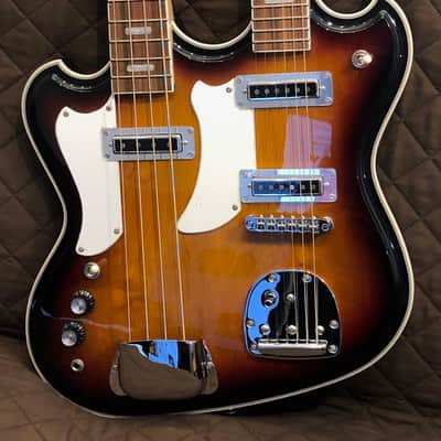 Eastwood MRG Series Double-Neck LH Bound Maple Top Body & Neck 4/6-String Electric Guitar w/Gig Bag for Left Handed Players image 6