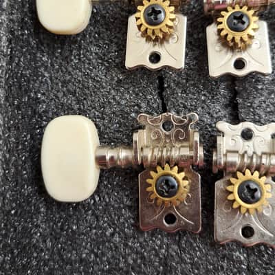 Unbranded Ukulele Uke Open Tuning Machines Tuners -Set of 4 (2+2) - Chrome w/ Ivory Knobs/ Buttons - Screws & Ferrules/Bushings image 4