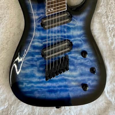 Jackson X Series Soloist Arch Top SLATX7Q 7-String Guitar, Trans Blue Burst image 3