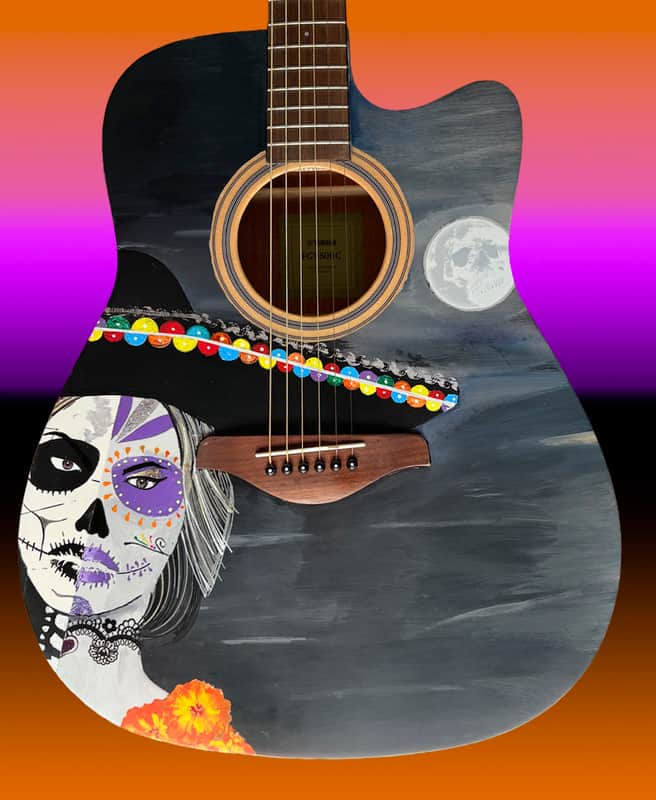 Custom Hand-Painted Yamaha FGX800C Acoustic-Electric image 1