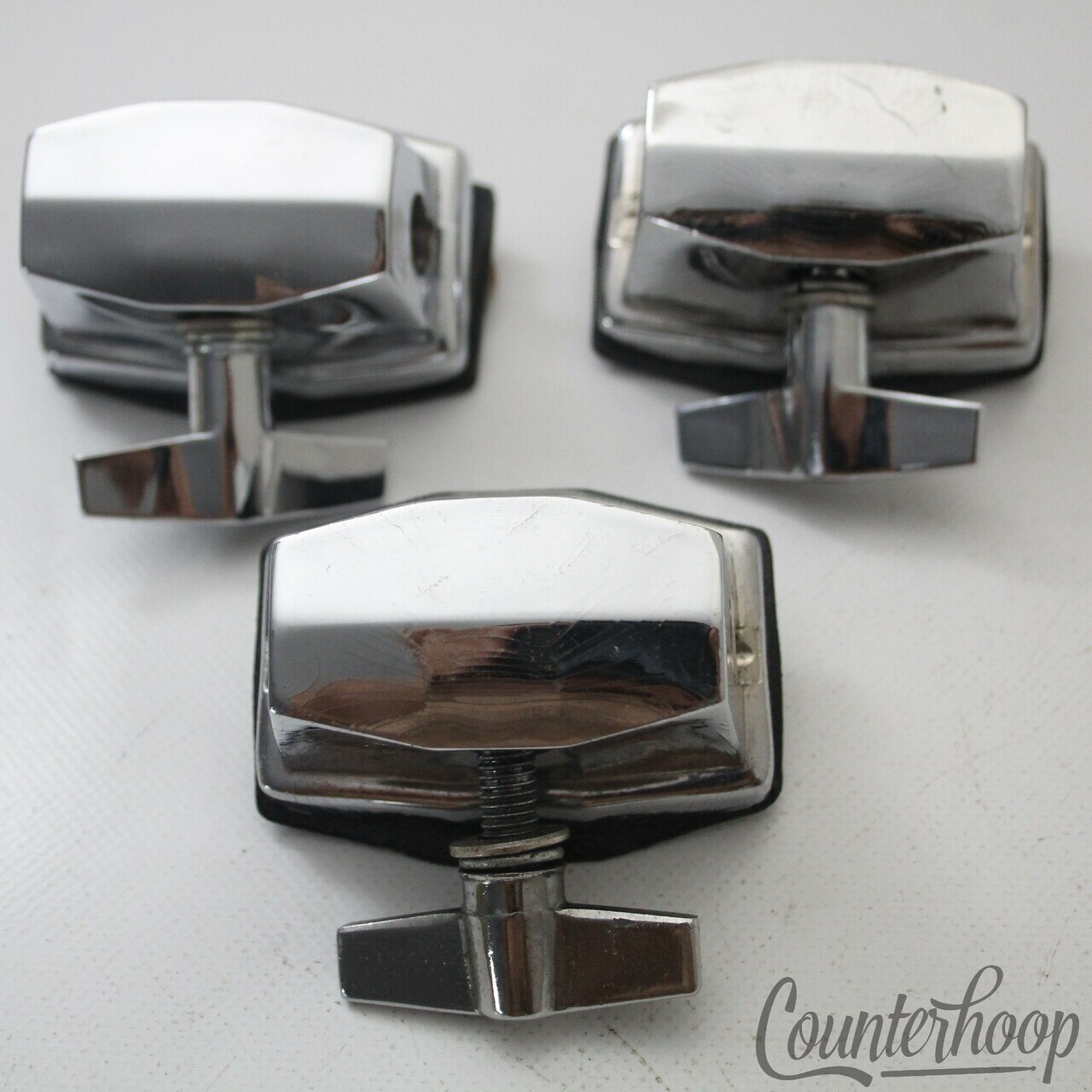 Gibraltar Set of 3x Rack/Floor Tom Drum Leg/L-Arm Mounts Chrome Brackets — main photograph