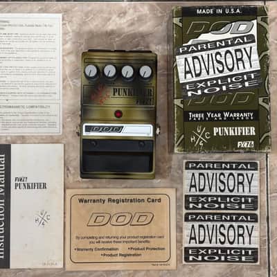 DOD Punkifier FX76 [NOS - New Old Stock, Complete with Box, Manual, Stickers etc] 1995 - 1997 Yellow & Black Matte Airbrush Finish image 2