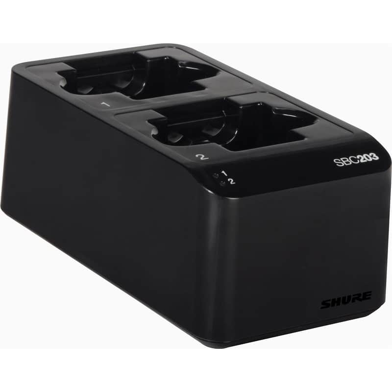 Shure SBC203 Dual-Docking Recharging Station for SLX-D Tx and SB903 Lithium-Ion Battery image 1